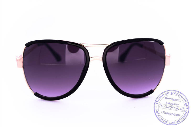 Оптом модні окуляри Aviator - Чорні - 58265, фото 3