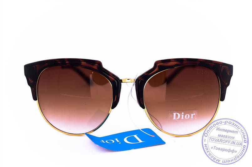 Оптом брендові сонцезахисні окуляри Dior Clubmaster - Леопардові - 2015-107, фото 3