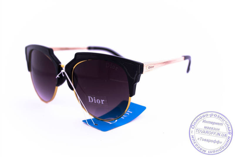 Оптом брендові сонцезахисні окуляри Dior Clubmaster - Чорні - 2015-107, фото 1