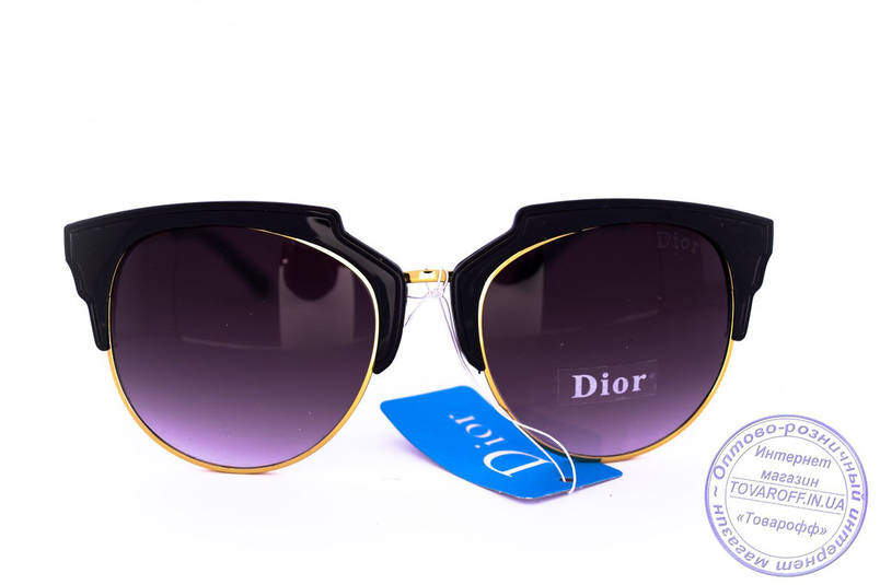 Оптом брендові сонцезахисні окуляри Dior Clubmaster - Чорні - 2015-107, фото 3