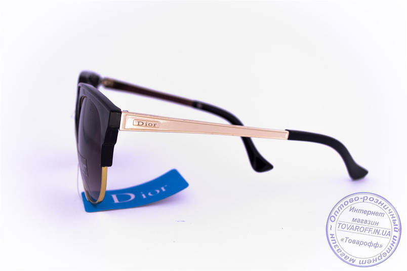 Оптом брендові сонцезахисні окуляри Dior Clubmaster - Чорні - 2015-107, фото 4