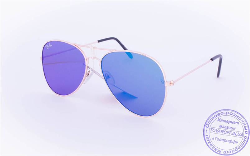 Оптом брендовые солнцезащитные очки Aviator с цветными зеркальными линзами - RB-1, фото 2