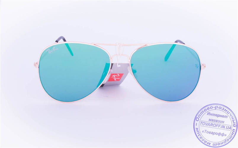 Оптом брендовые солнцезащитные очки Aviator с цветными зеркальными линзами - RB-1, фото 2