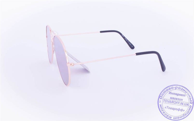 Оптом брендові сонцезахисні окуляри Ray Ban Aviator з кольоровими дзеркальними лінзами - RB-1, фото 4