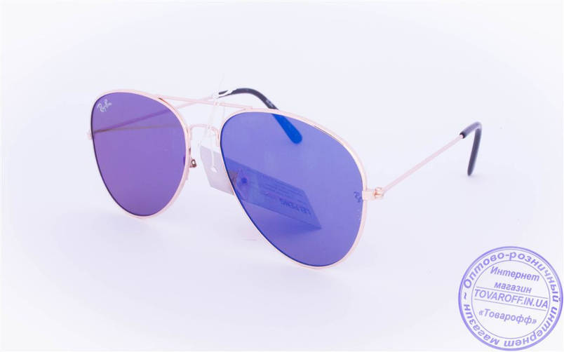 Оптом брендовые солнцезащитные очки Aviator с цветными зеркальными линзами - RB-1, фото 1