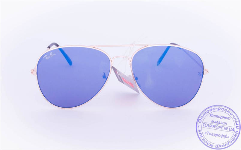 Оптом брендовые солнцезащитные очки Aviator с цветными зеркальными линзами - RB-1, фото 3