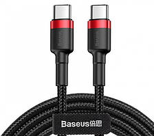 Кабель Baseus cafule PD2.0 60W flash charging USB Type-C (20V 3A)2M Red+Black (CATKLF-H91)