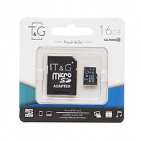 Карта пам'яті T&G micro SD 16Gb classs10 з адаптером