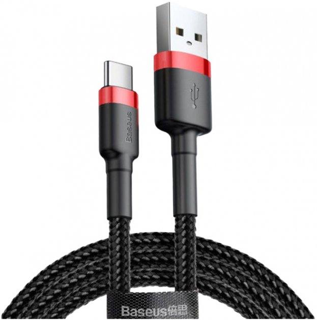 Кабель Baseus Cafule Cable USB for Type-C 2A 2.0 м Red/Black (CATKLF-C91)