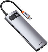 USB HUB Baseus Metal Gleam Series 8-in-1 Type-C Gray (CAHUB-CV0G)