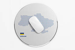 Килимок під мишку з  символікою Укаїни "UKRAINE"  круглий