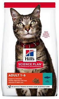 Корм сухий для дорослих котів Хілс із тунцем Hills Science Plan Feline Adult Tuna 10кг для котів 1-6 років