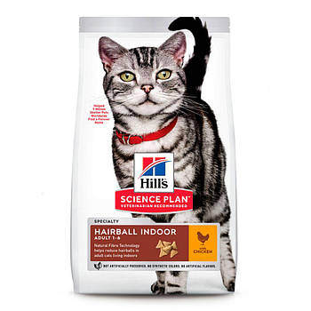 Сухий корм для котів, які не покидають приміщення з куркою Hills Science Plan Feline Hairball Indoor Chicken 3 кг