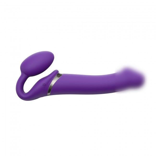 Безремний страпон із вібрацією Strap-On-Me Vibrating Violet L, 22х3,7 см., фото 1