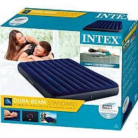 Надувний велюровий матрац Intex 137*25*191 см" Надувний матрац | Надувний матрац Інтенекс 64758 полуторний