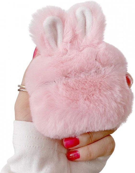 Чохол для навушників Apple AirPods Pro плюшевий Alitek Рожевий Зайчик