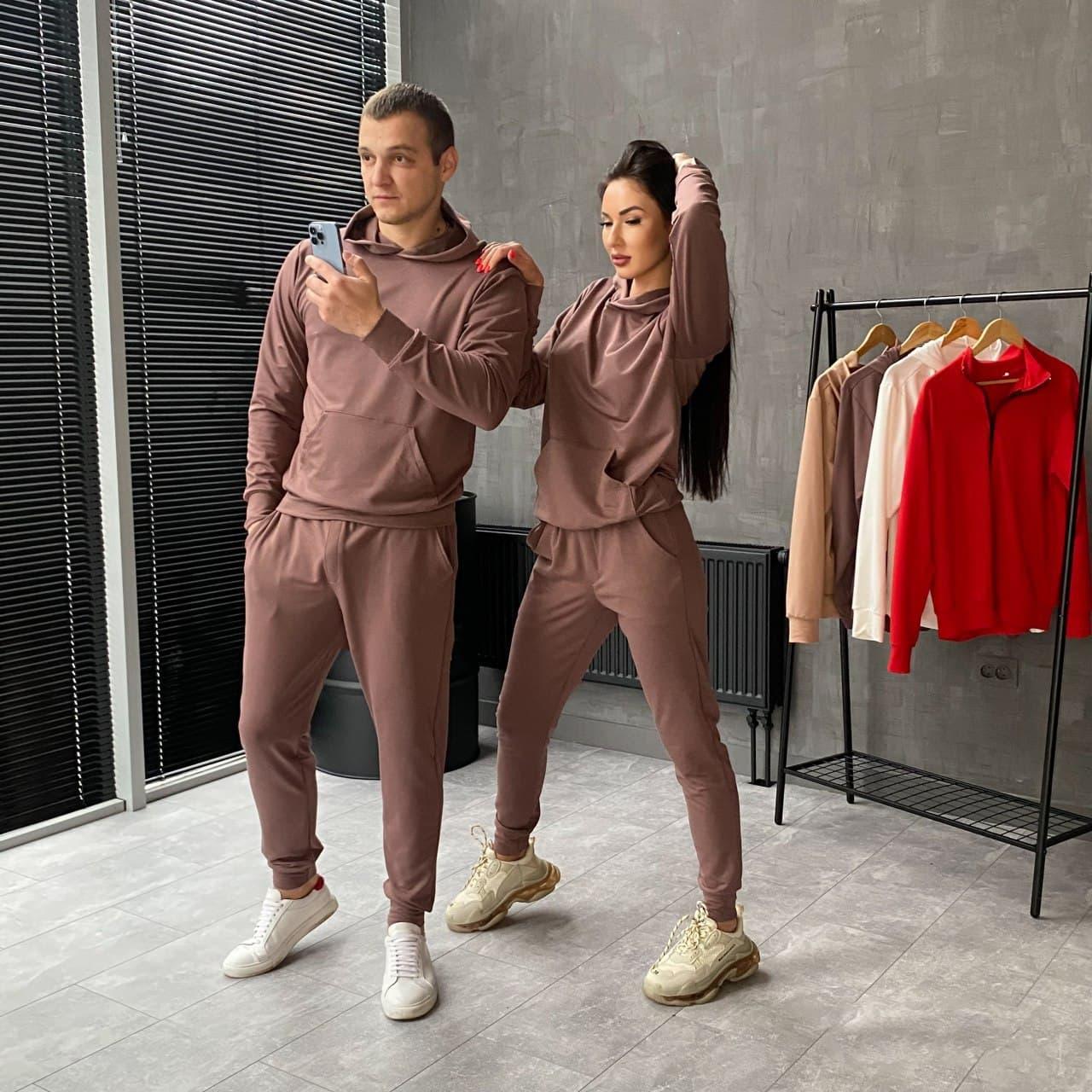 Парні спортивні костюми коричневі Shop | Спортивні парні костюми весняні осінні