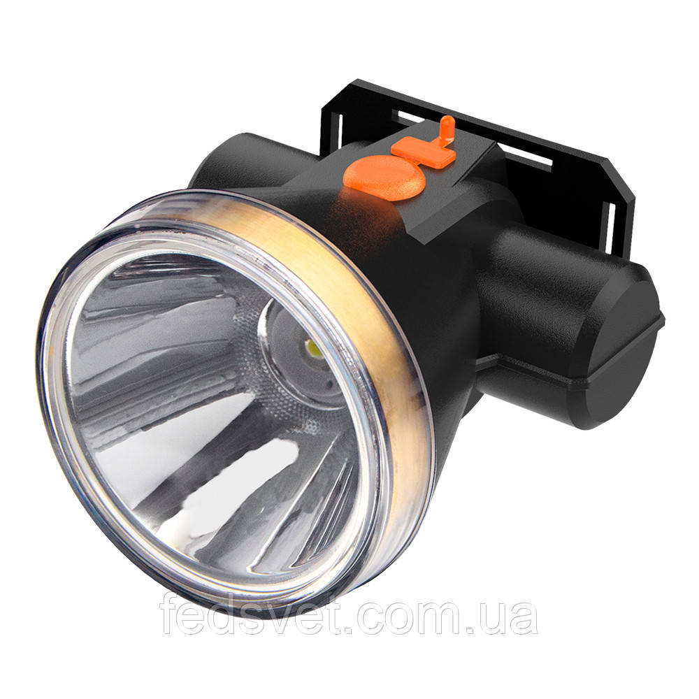 Ліхтар налобний LED акумуляторний, чорний, 1,5W, 1200mAh Li-Ion