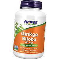 Гинкго Билоба NOW Ginkgo Biloba 60 mg 240 капс