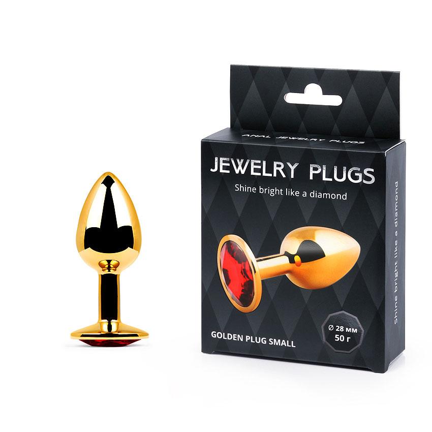 GOLDEN PLUG SMALL (втулка анальна) колір кристалу червоний, L 72 мм, D 28 мм, вага 50г