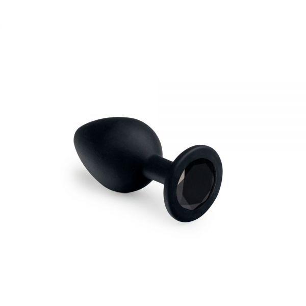 Анальна пробка, Black Silicone, Black Diamond, M