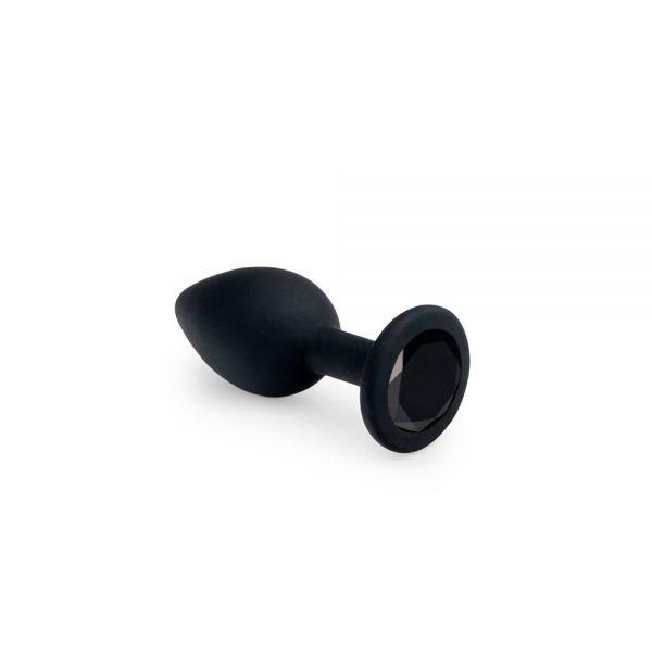 Анальна пробка, Black Silicone, Black Diamond, S