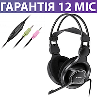 Ігрові навушники A4Tech HS-100, з мікрофоном, геймерські, ігрова гарнітура для пк та ноутбуку