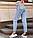 Модные молодежные джинсы женские мом голубые с высокой посадкой арт 6045, фото 4
