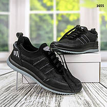 Підліткові кросівки для хлопчика демісезонні чорні еко шкіра Dago Style, фото 4