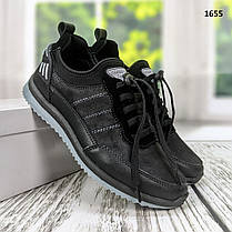 Підліткові кросівки для хлопчика демісезонні чорні еко шкіра Dago Style, фото 3