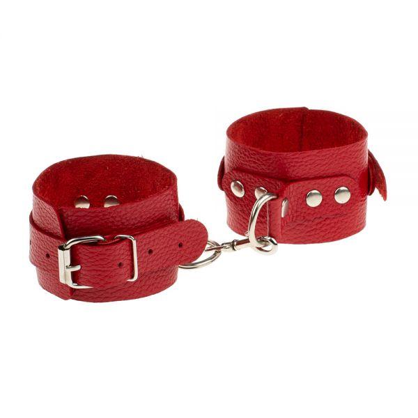 Наручники для сексу Obediens, Red, колір червоний, шкіра