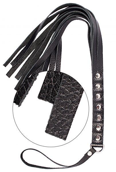 Шкіряний Флогер для БДСМ-ігор S&M Fancy Leather Floger, Black, шкіра
