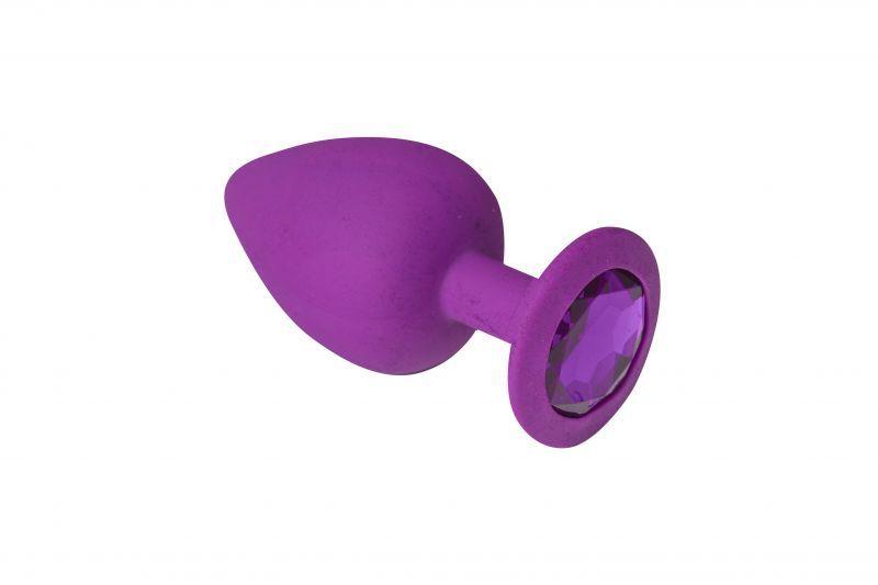 Силіконова Анальна пробка із кристалом, Purple Silicone Amethyst, S