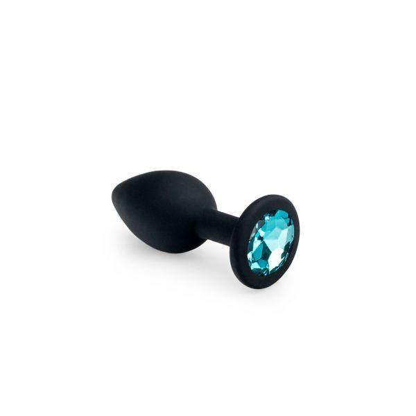 Чорний силіконовий анальний затор Black Silicone Topaz, S
