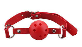 Кляп БДСМ з отворами в м'ячику Breathable ball gag plastic, Red