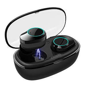 ◯ Провідна Bluetooth гарнітура KUMI T5S Black Smart Touch спортивні навушники з зарядним пристроєм