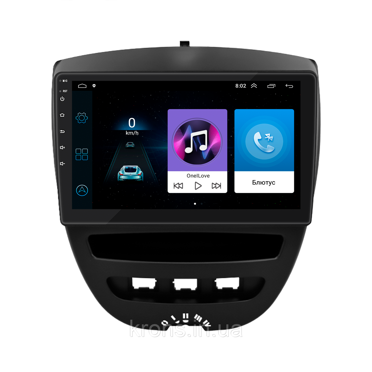 Штатная магнитола Lesko для Citroen C1 I Рестайлинг 2 2012-2014 экран 10" 1/16Gb/ Wi-Fi GPS Optima