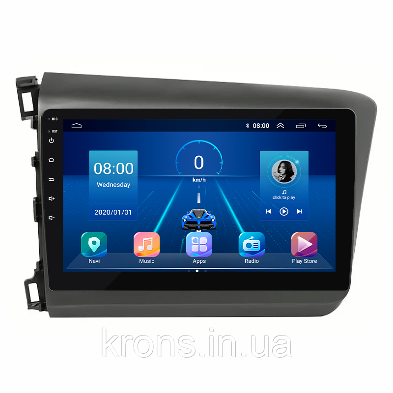 Штатная магнитола Lesko 9" Honda Civic 2012-2015 2+32 4G Premium Андроид 9