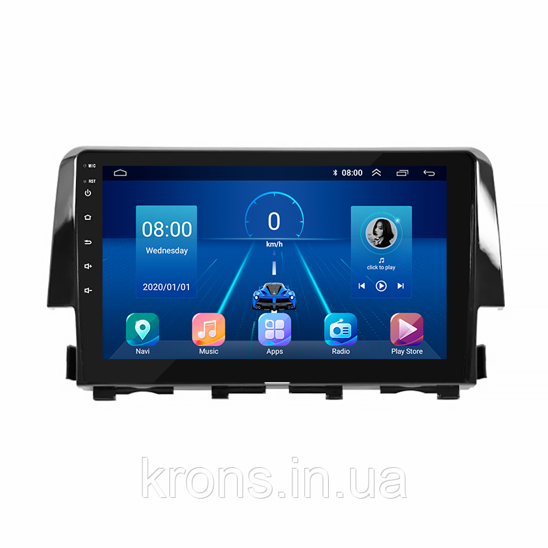 Штатная магнитола Lesko Honda Civic (2016+г.) 9" 2+32Gb 4G Wi-Fi Android Premium Sim-слот GPS Хонда