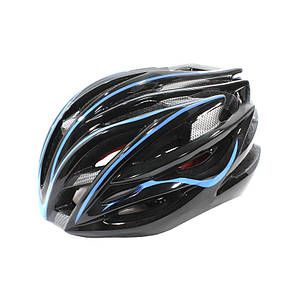 Шолом велосипедний Helmet Н-045 Black + Blue велошлем для велосипедистів захисний аксесуар