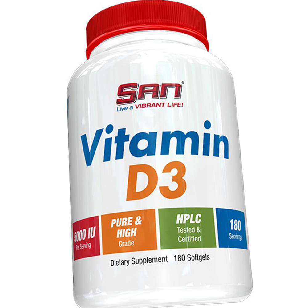 Вітамін Д3 SAN Vitamin D3 5000 IU 360 гелевих капсул, фото 1