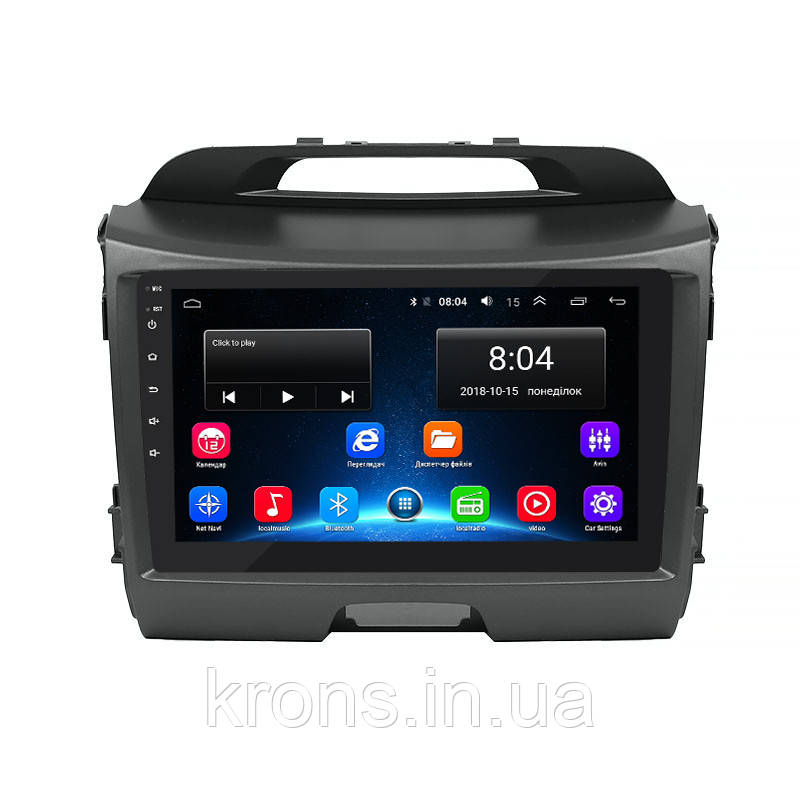 Штатная магнитола Lesko для Kia Sportage III Рестайлинг 2014-2016 экран 9" 2/32Gb/ Wi-Fi Optima GPS Android