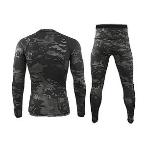 Чоловіче термобелье Lesko A152 Camouflage Black XL для холодної погоди риболовлі