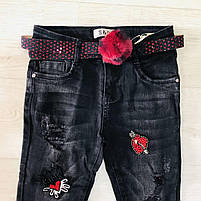 Джинси для дівчат оптом, S&D, 4-12 років, № DT134, фото 3