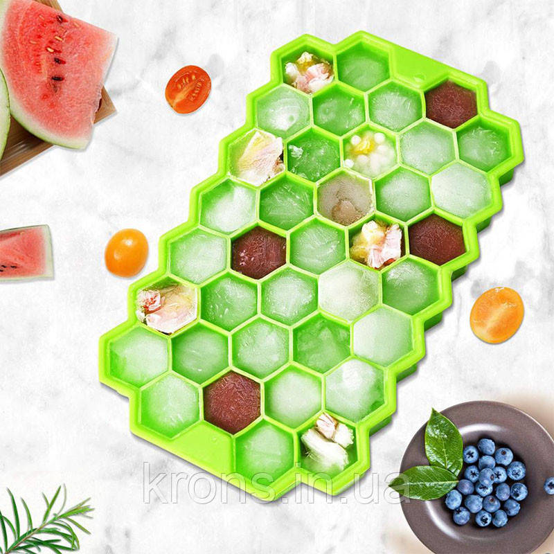 Силіконова форма льоду CUMENS Соти Green ємкість заморозка, фото 1
