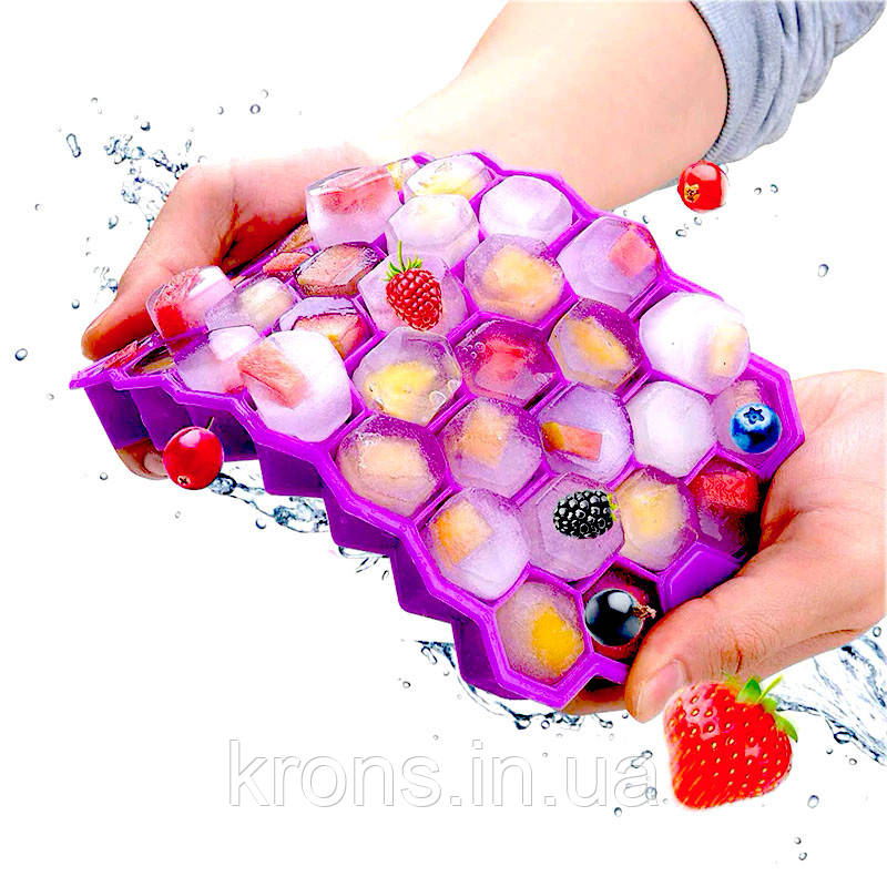 Силіконова форма для льоду CUMENS Соти Purple ємкість для зберігання, фото 1