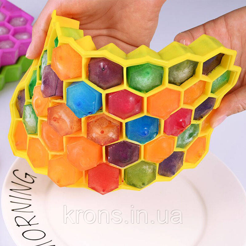 Силіконова форма CUMENS Соти Yellow ємкість для льоду, фото 1