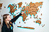 Дерев'яна карта світу на стіні з підсвічуванням Peanut, фото 4