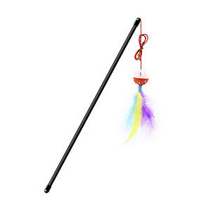 Іграшка для котів Taotaopets 014422 Паличка з пір'ям White + Red домашніх тварин