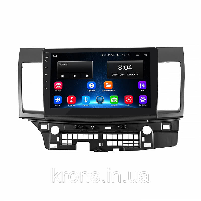 Штатная магнитола Lesko для Mitsubishi Lancer X Рестайлинг 2 2015-2017 экран 10" 2/32Gb/ Wi-Fi Optima Android